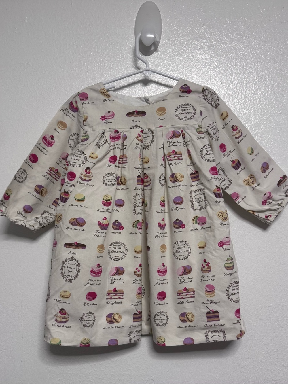 Coral Forest French Pastry and Macaron Print Dress